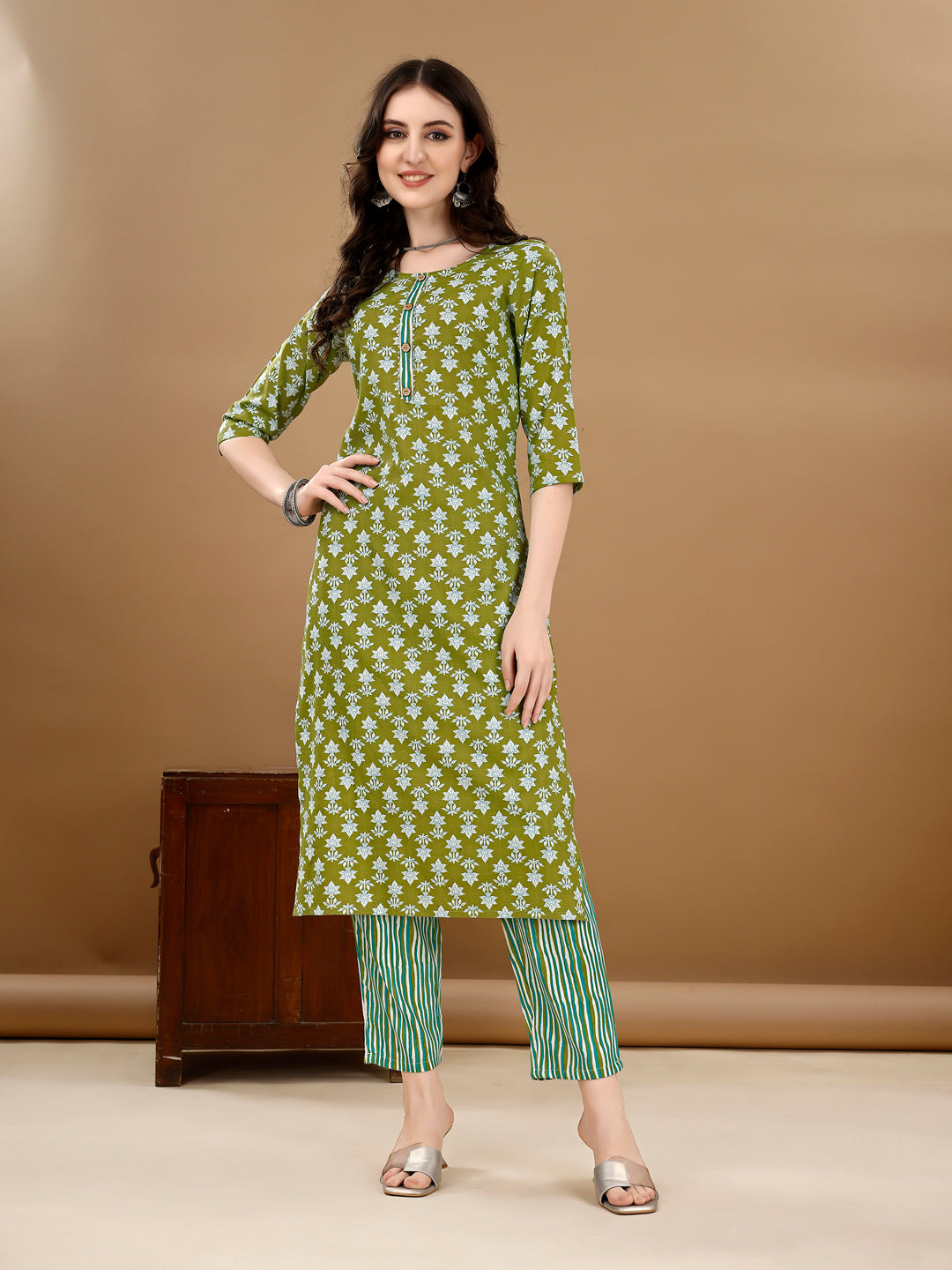 Ethnic Motifs Printed Kurta With Ethnic Motifs Printed Kurta With Printed Pant & Dupatta, Multicolor - Hiral Fashion | Grocsy