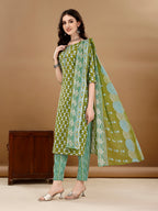 Ethnic Motifs Printed Kurta With Ethnic Motifs Printed Kurta With Printed Pant & Dupatta, Multicolor - Hiral Fashion | Grocsy