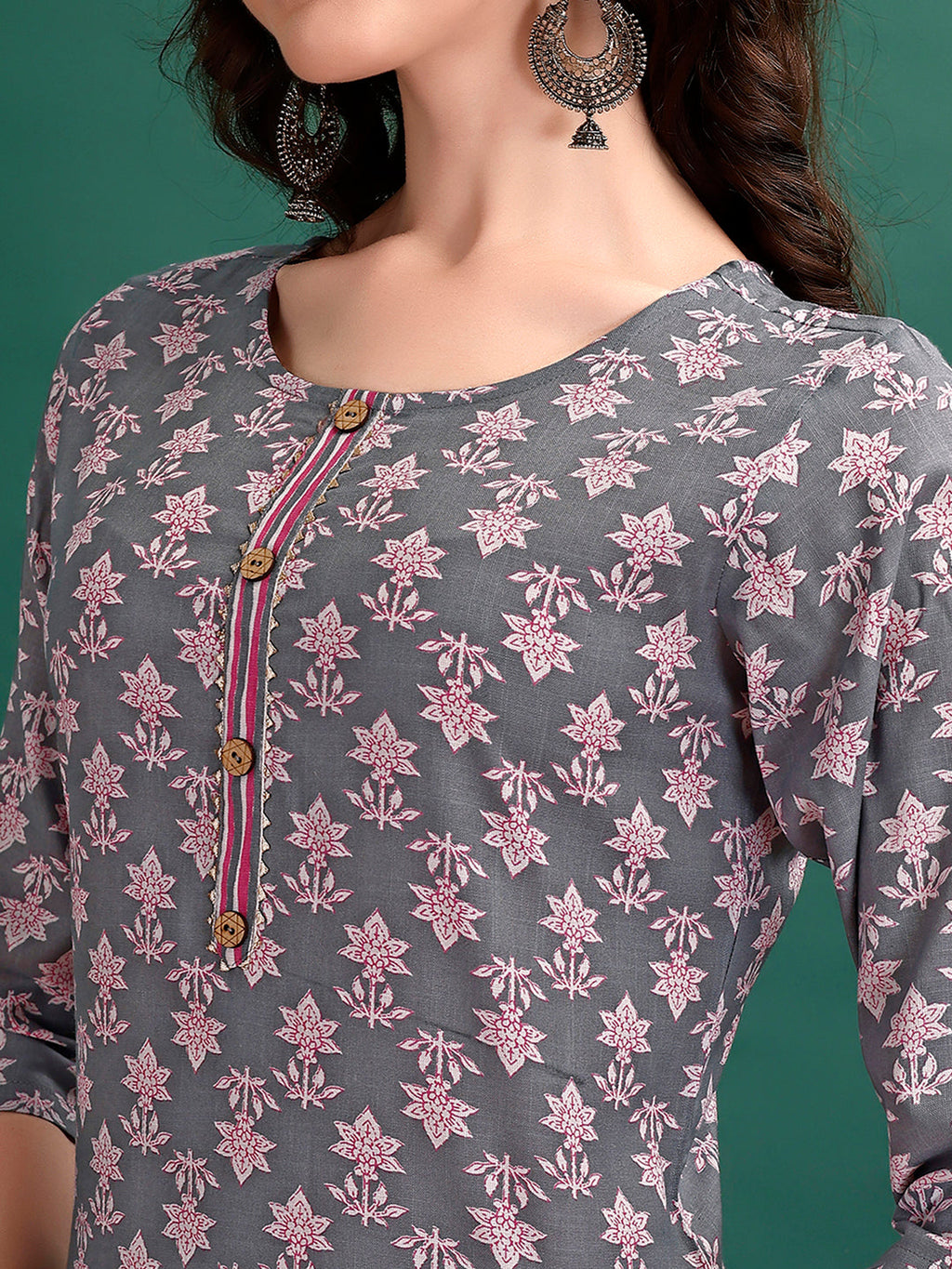 Ethnic Motifs Printed Kurta With Ethnic Motifs Printed Kurta With Printed Pant & Dupatta, Multicolor - Hiral Fashion | Grocsy