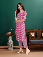 Ethnic Motifs Printed Kurta With Ethnic Motifs Printed Kurta With Printed Pant & Dupatta, Multicolor - Hiral Fashion | Grocsy