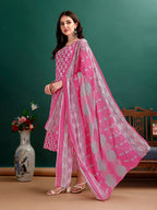 Ethnic Motifs Printed Kurta With Ethnic Motifs Printed Kurta With Printed Pant & Dupatta, Multicolor - Hiral Fashion | Grocsy