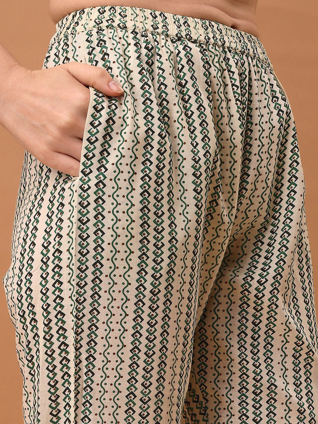 Ethnic Motifs Printed Kurta With Pant & Dupatta, Green - Hiral Fashion | Grocsy