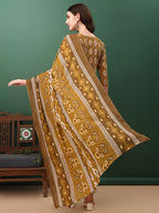 Ethnic Motifs Printed Kurta With Pant & Dupatta, Mustard - Hiral Fashion | Grocsy