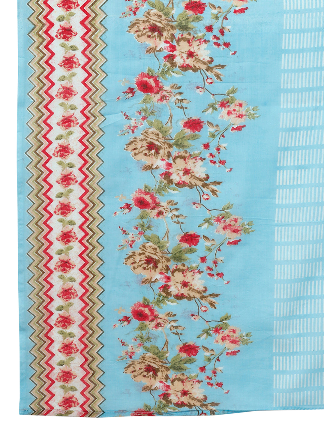 Floral Printed Kurta With Pant & Dupatta, Blue - Hiral Fashion | Grocsy