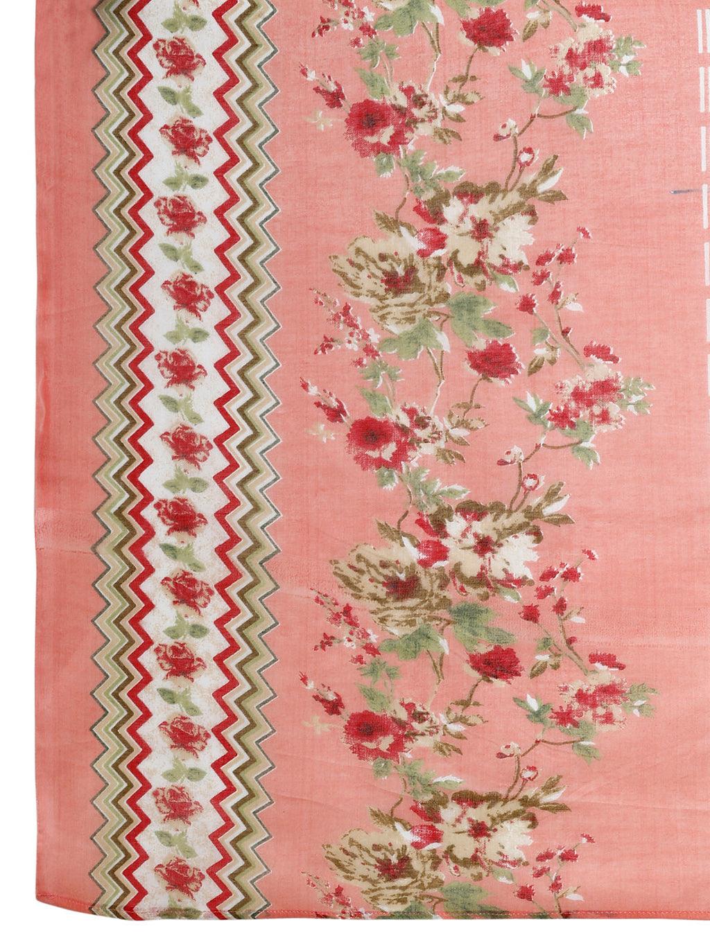 Floral Printed Kurta With Pant & Dupatta, Peach - Hiral Fashion | Grocsy