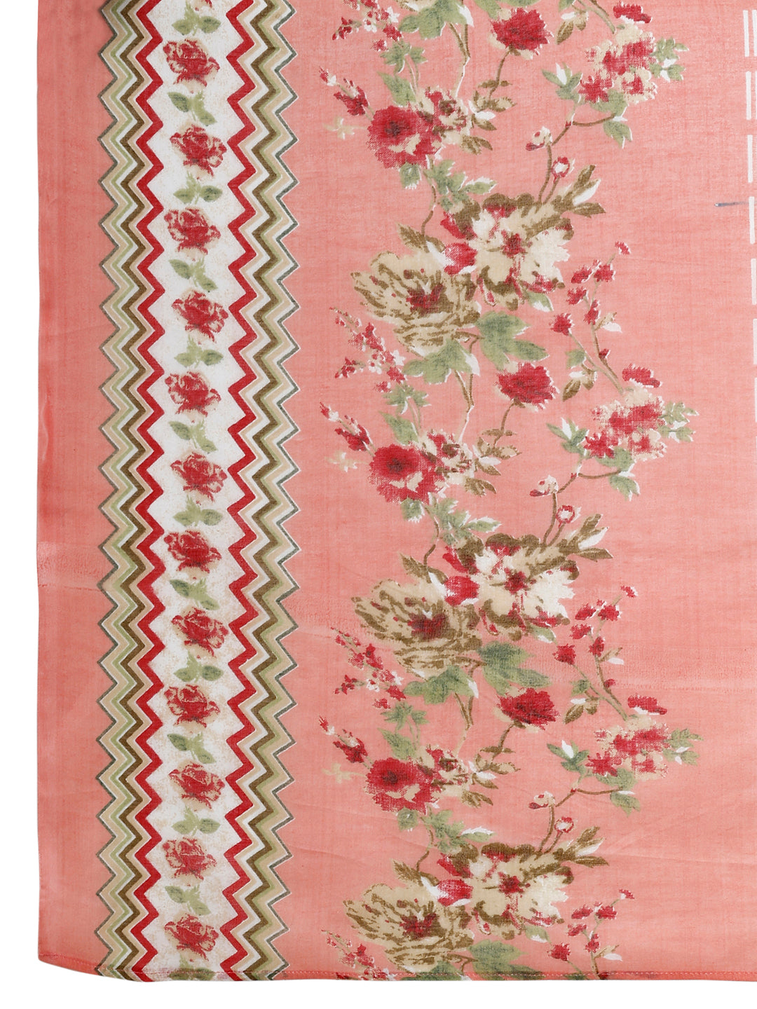 Floral Printed Kurta With Pant & Dupatta, Peach - Hiral Fashion | Grocsy