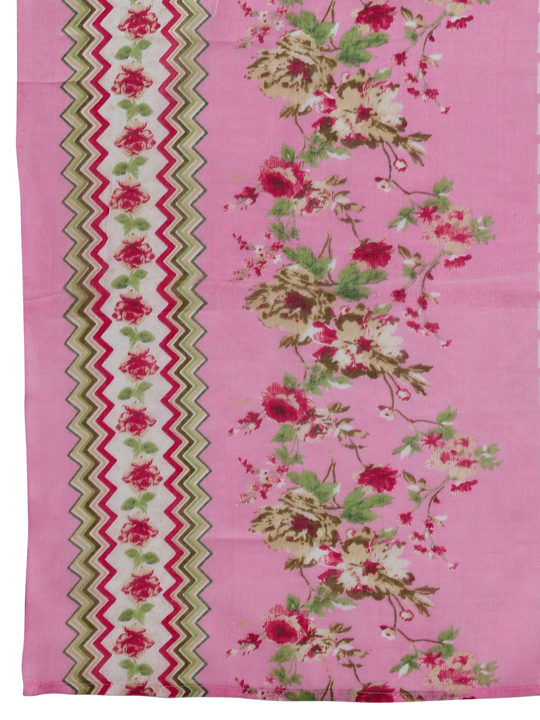 Floral Printed Kurta With Pant & Dupatta, Pink - Hiral Fashion | Grocsy