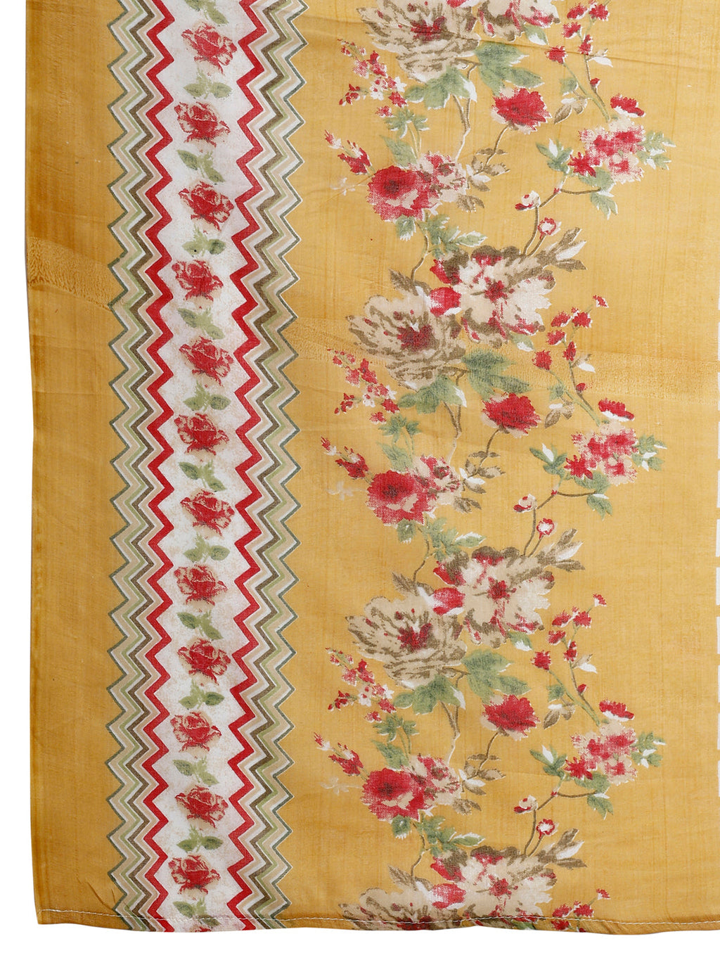 Floral Printed Kurta With Pant & Dupatta, Yellow - Hiral Fashion | Grocsy