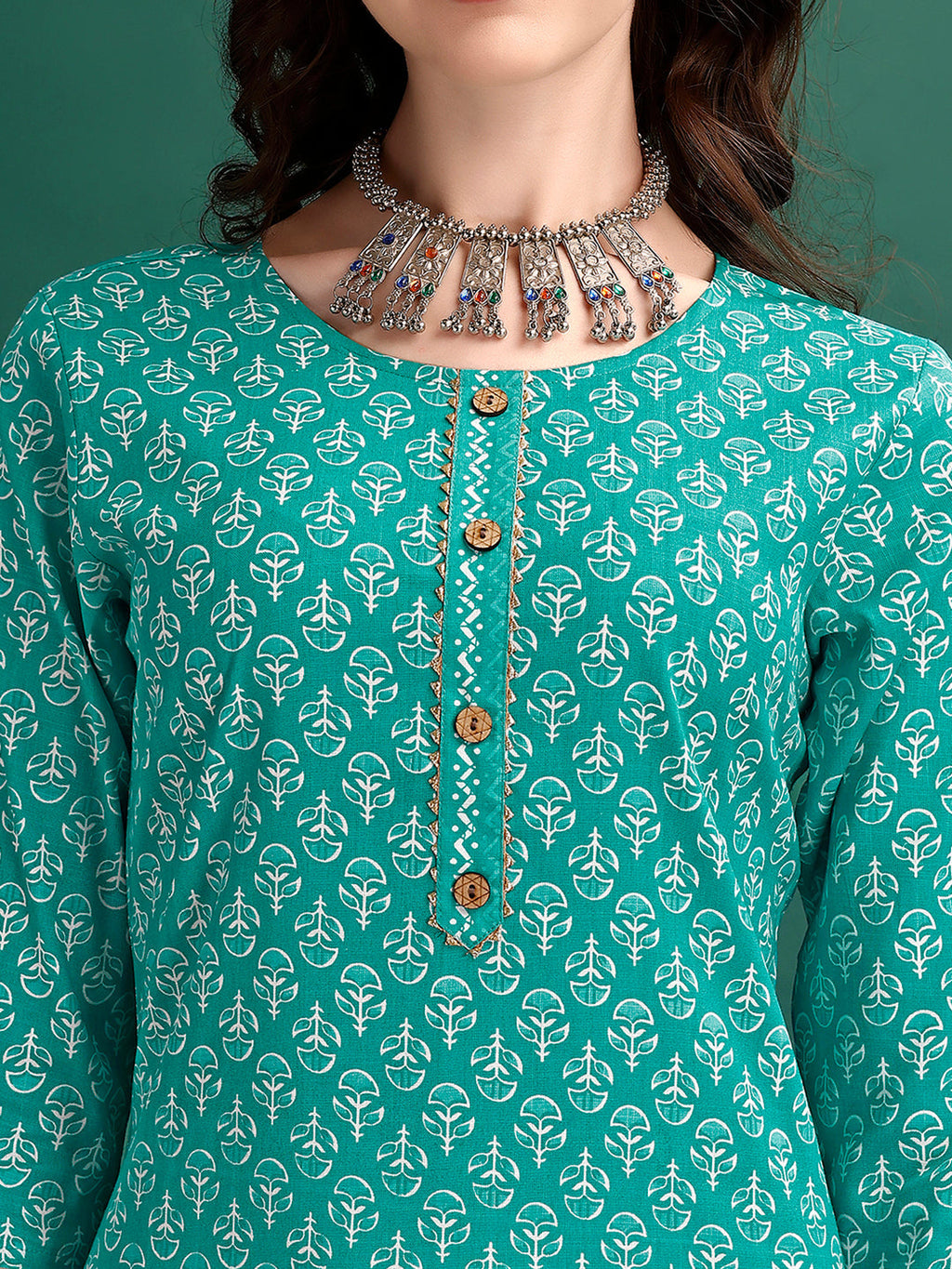 Ethnic Motifs Printed Kurta With Pant & Dupatta, Blue - Hiral Fashion | Grocsy