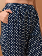 Nyra Cut Ethnic Motifs Printed Kurta With Pant & Dupatta, Blue - Hiral Fashion | Grocsy