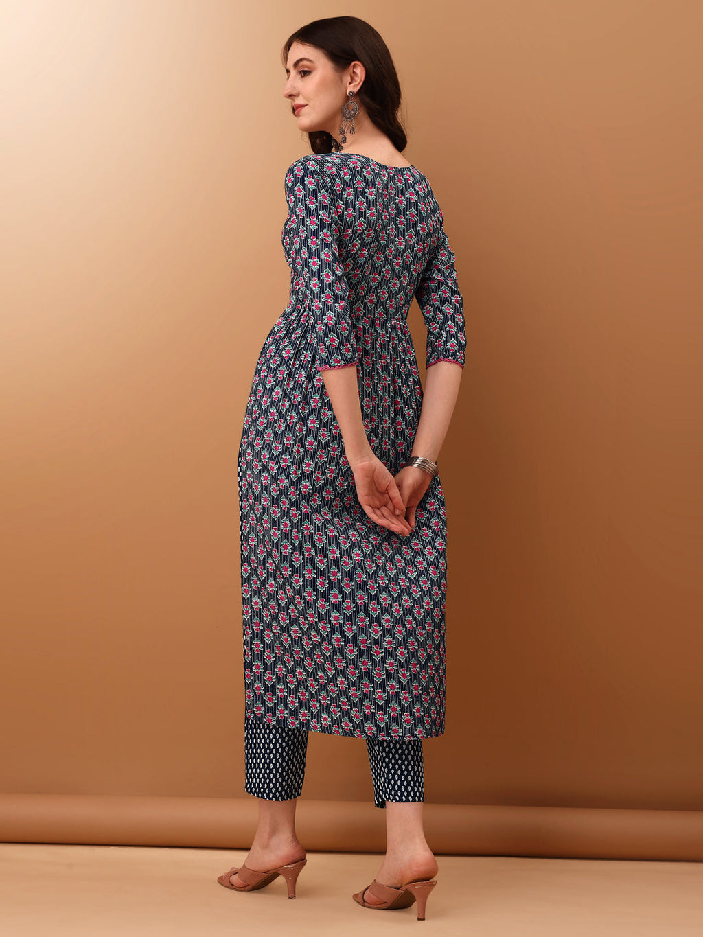 Nyra Cut Ethnic Motifs Printed Kurta With Pant & Dupatta, Blue - Hiral Fashion | Grocsy