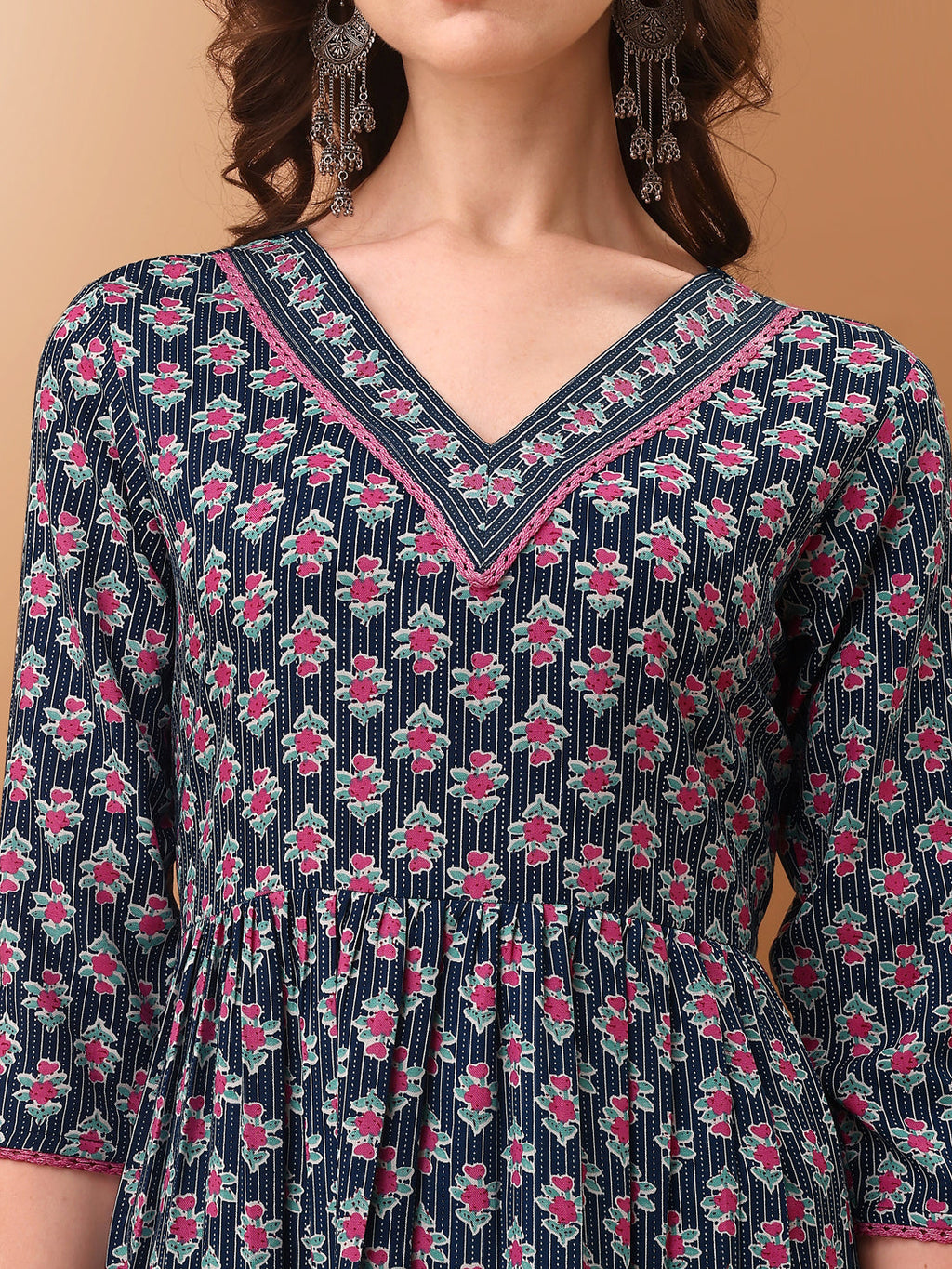 Nyra Cut Ethnic Motifs Printed Kurta With Pant & Dupatta, Blue - Hiral Fashion | Grocsy
