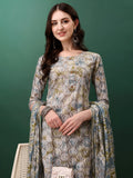 Floral Printed Kurta With Pant & Dupatta, Blue - Hiral Fashion | Grocsy