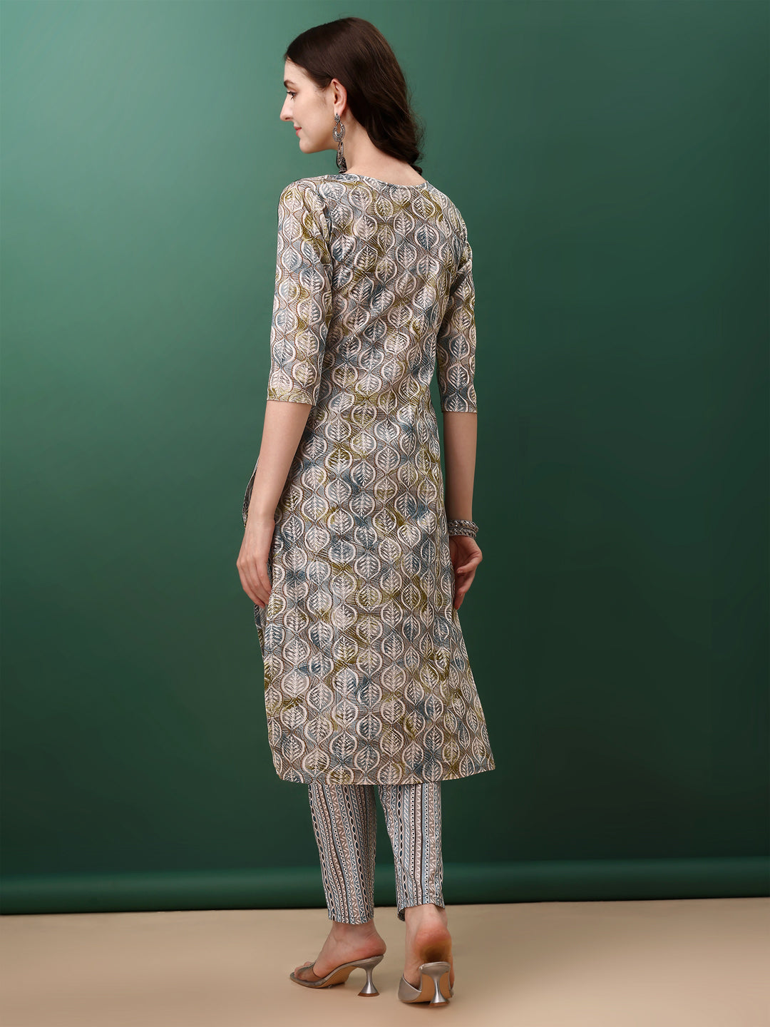 Floral Printed Kurta With Pant & Dupatta, Blue - Hiral Fashion | Grocsy
