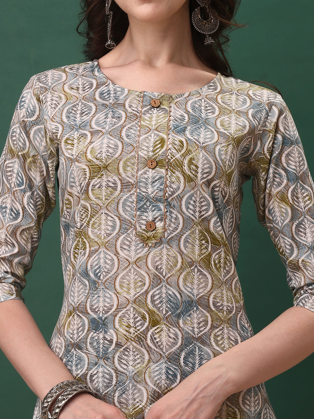 Floral Printed Kurta With Pant & Dupatta, Blue - Hiral Fashion | Grocsy