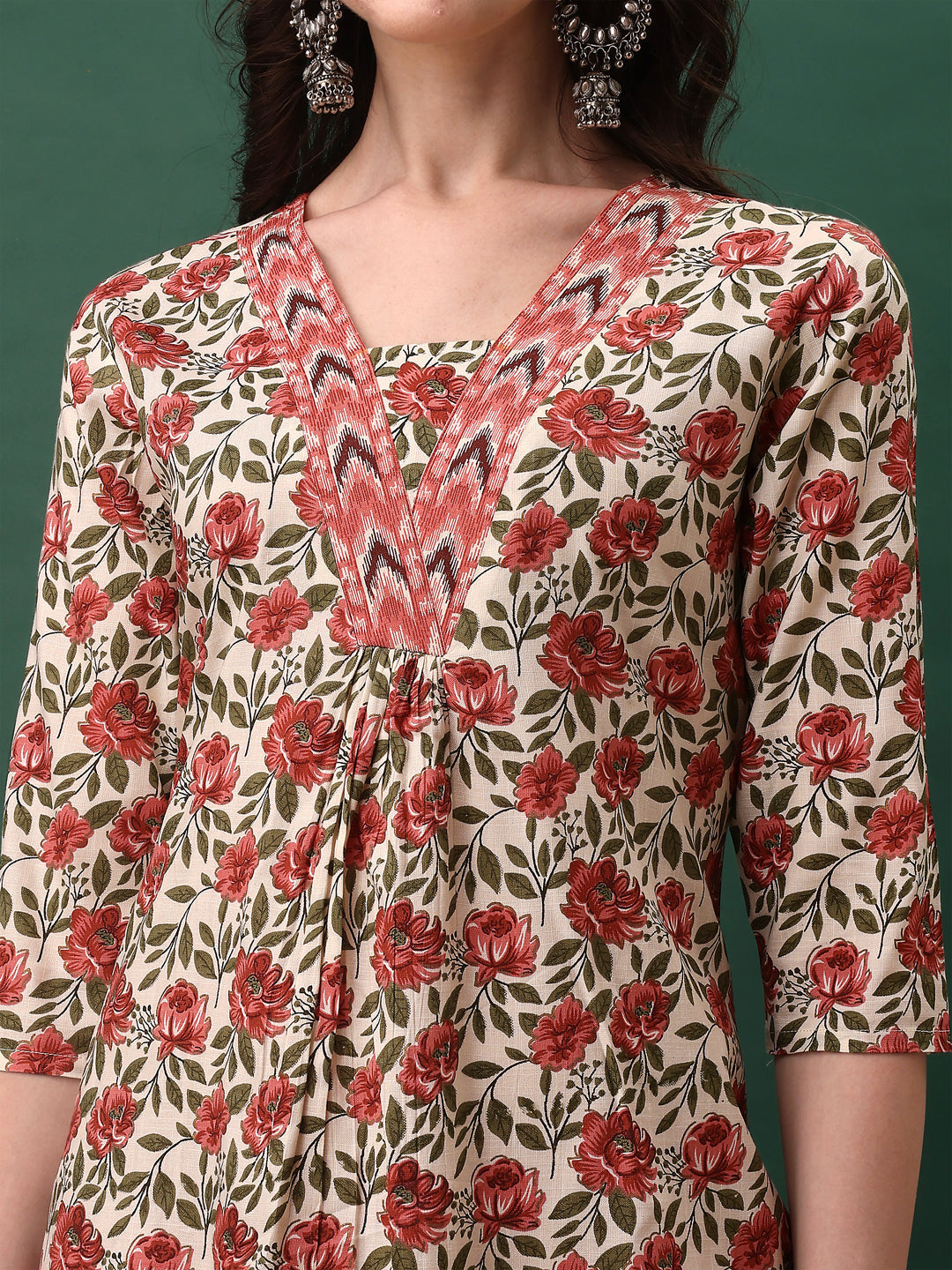 Floral Printed Kurta With Pant & Dupatta, Pink - Hiral Fashion | Grocsy