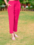 Printed Rayon Kurta With Pant & Printed Dupatta, Pink - Hiral Fashion | Grocsy