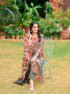 Printed Kurta With Pant & Printed Dupatta, Green - Hiral Fashion | Grocsy