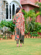 Printed Kurta With Pant & Printed Dupatta, Green - Hiral Fashion | Grocsy