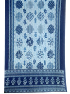 Floral Printed Flared Kurta With Pant & Dupatta, Blue - Hiral Fashion | Grocsy
