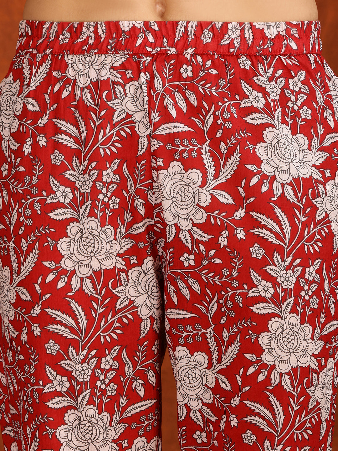 Floral Printed Flared Kurta With Pant & Dupatta, Maroon - Hiral Fashion | Grocsy