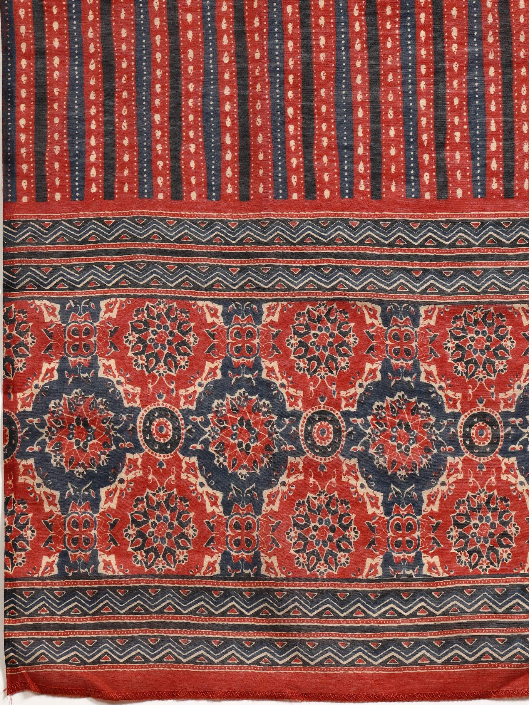 Printed Flared Anarkali Kurta With Pant & Dupatta, Rust - Hiral Fashion | Grocsy