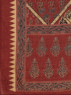 Flared Ethnic Motifs Printed Kurta With Palazzo Pant & Dupatta, Rust - Hiral Fashion | Grocsy