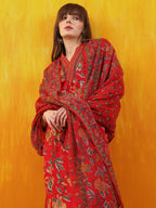 Floral Printed A-Line Flared Kurta With Palazzo & Dupatta, Red - Hiral Fashion | Grocsy