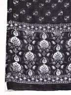 Printed Flared Kurta With Afghani Pant & Dupatta, Black - Hiral Fashion | Grocsy
