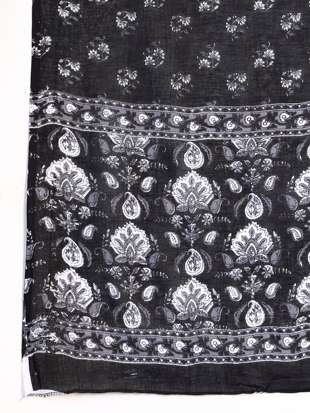 Printed Flared Kurta With Afghani Pant & Dupatta, Black - Hiral Fashion | Grocsy