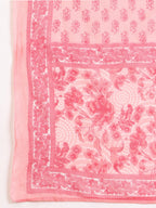 Floral Printed Flared Anarkali Kurta With Pant & Dupatta, Pink - Hiral Fashion | Grocsy
