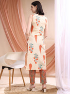 Ethnic Motifs Printed Kurta With Pant & Printed Dupatta, Orange - Hiral Fashion | Grocsy