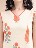 Ethnic Motifs Printed Kurta With Pant & Printed Dupatta, Orange - Hiral Fashion | Grocsy
