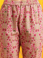 Ethnic Motifs Printed Kurta With Pant & Printed Dupatta, Pink - Hiral Fashion | Grocsy