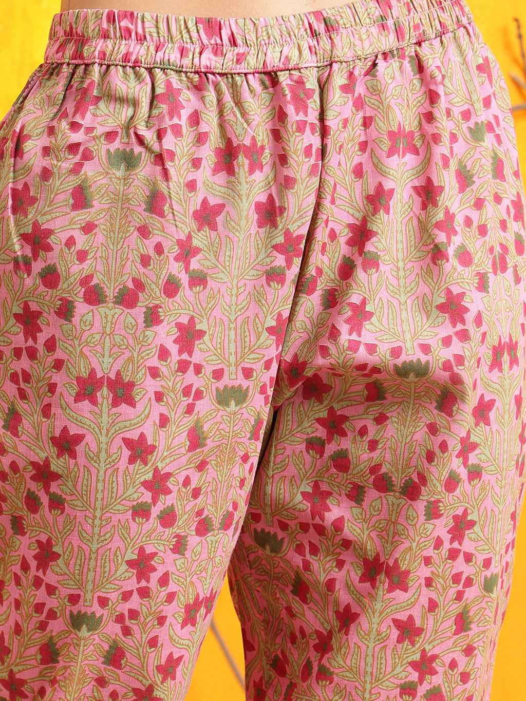 Ethnic Motifs Printed Kurta With Pant & Printed Dupatta, Pink - Hiral Fashion | Grocsy