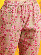 Ethnic Motifs Printed Kurta With Pant & Printed Dupatta, Pink - Hiral Fashion | Grocsy