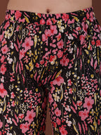 Embroidered & Floral Printed Kurta With Palazzo & Printed Dupatta, Black - Hiral Fashion | Grocsy