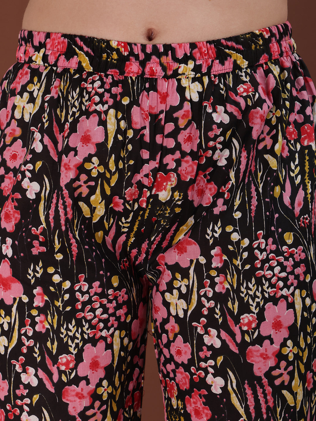 Embroidered & Floral Printed Kurta With Palazzo & Printed Dupatta, Black - Hiral Fashion | Grocsy