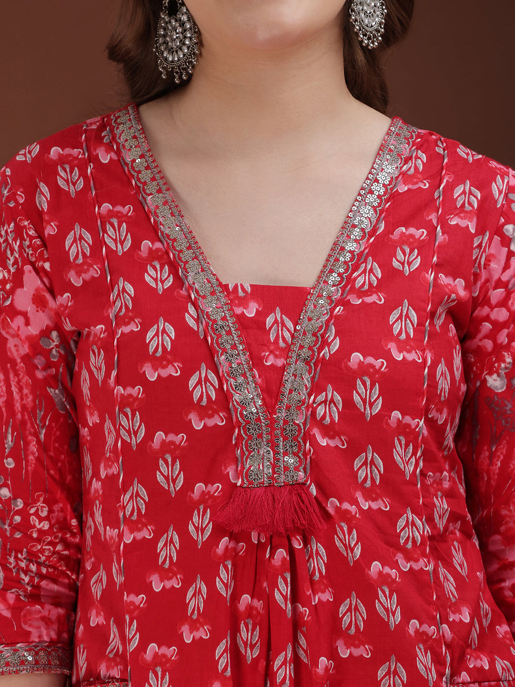 Embroidered & Floral Printed Kurta With Palazzo & Printed Dupatta, Pink - Hiral Fashion | Grocsy
