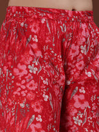 Embroidered & Floral Printed Kurta With Palazzo & Printed Dupatta, Pink - Hiral Fashion | Grocsy