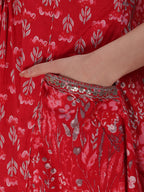 Embroidered & Floral Printed Kurta With Palazzo & Printed Dupatta, Pink - Hiral Fashion | Grocsy