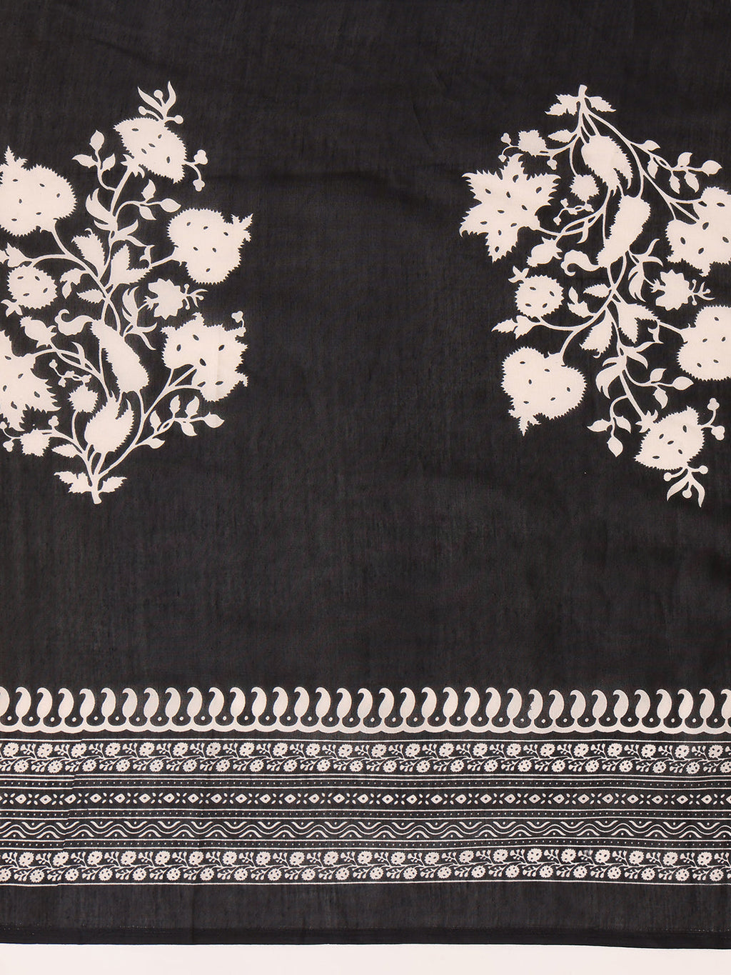 Embroidered & Printed Flared Kurta With Pant & Dupatta, Black - Hiral Fashion | Grocsy