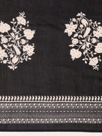 Embroidered & Printed Flared Kurta With Pant & Dupatta, Black - Hiral Fashion | Grocsy
