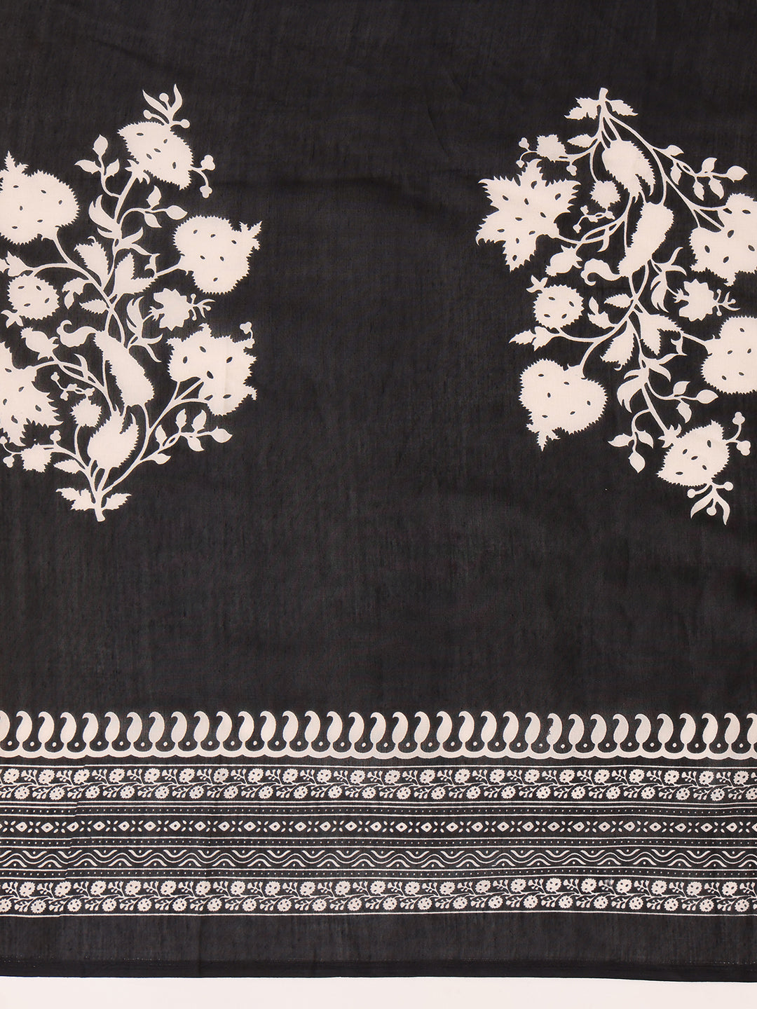 Embroidered & Printed Flared Kurta With Pant & Dupatta, Black - Hiral Fashion | Grocsy