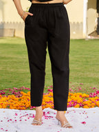 Embroidered & Ethnic Printed Anarkali Kurta With Pant & Printed Dupatta, Black - Hiral Fashion | Grocsy