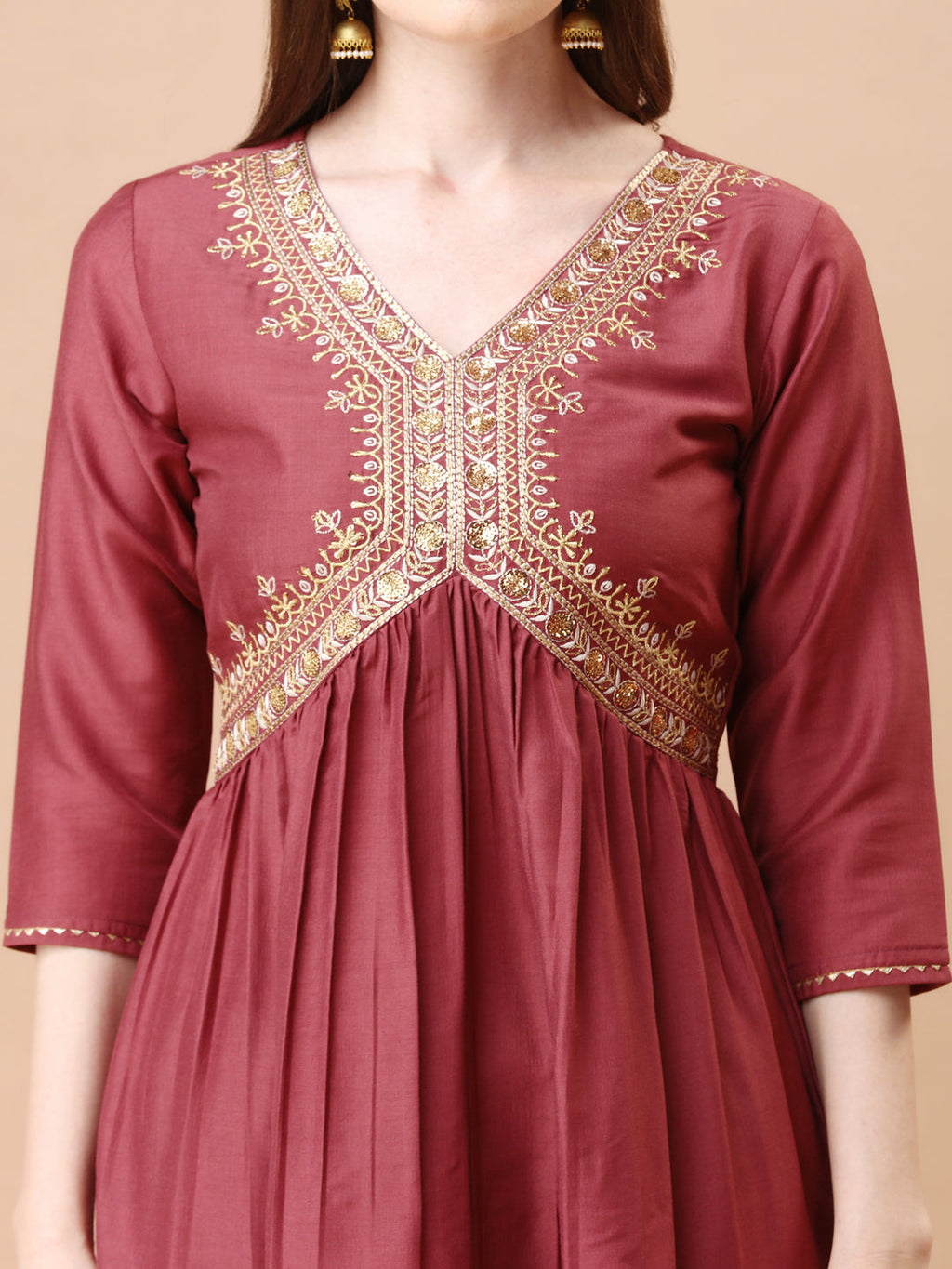 Alia Cut Sequined Embroidered Premium Kurta Set With Banarasi Silk Dupatta, Multicolor - Hiral Fashion | Grocsy