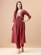 Alia Cut Sequined Embroidered Premium Kurta Set With Banarasi Silk Dupatta, Multicolor - Hiral Fashion | Grocsy