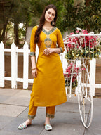 Embroidered Kurta With Pant & Border Premium Embroidered Dupatta, Multicolor - Hiral Fashion | Grocsy