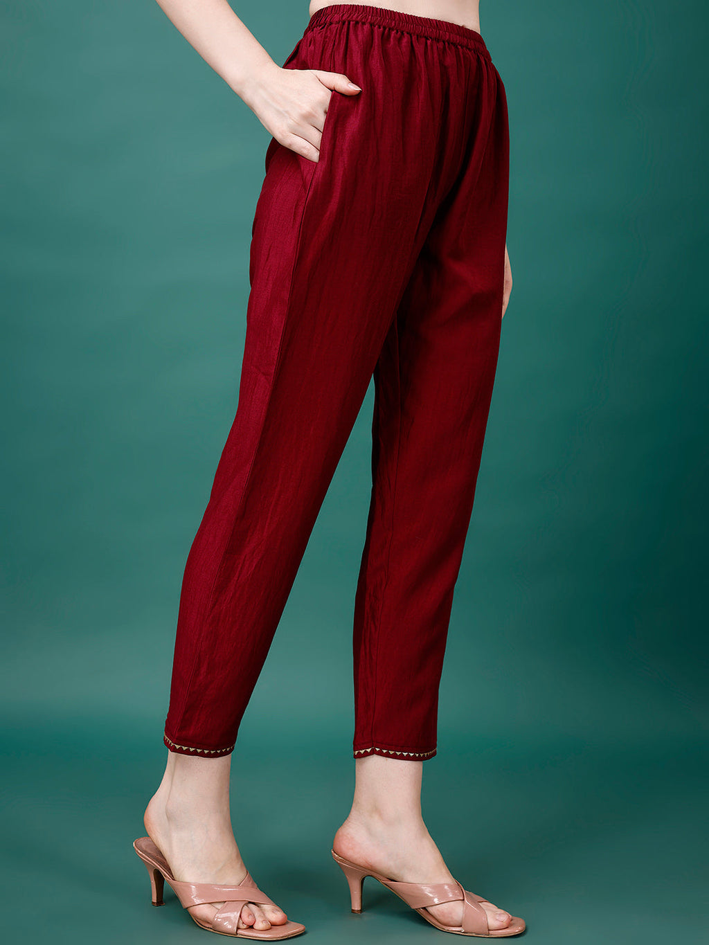 Hand Embroidered Kurta With Pant & Printed Premium Organza Dupatta Luxury, Multicolor - Hiral Fashion | Grocsy