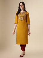 Hand Embroidered Kurta With Pant & Dupatta Set, Multicolor - Hiral Fashion | Grocsy